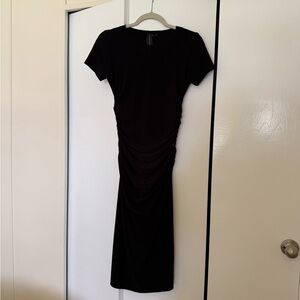 Norma Kamali Ruched black dress